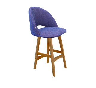 Полубарный стул SHT-ST34 / SHT-S65-1 (синий мираж/светлый орех) в Петропавловске-Камчатском