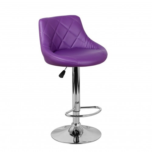 Барный стул Комфорт с мягкой спинкой WX-2396 экокожа фиолетовый в Петропавловске-Камчатском - изображение 1