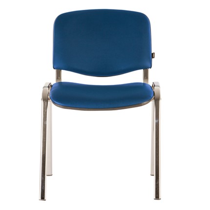 Офисный стул Brabix Iso CF-001 (хромированный каркас, кожзам синий) 531428 в Петропавловске-Камчатском - изображение