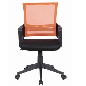Компьютерное кресло Brabix Balance MG-320 (с подлокотниками, комбинированное черное/оранжевое) 531832 в Петропавловске-Камчатском - предосмотр