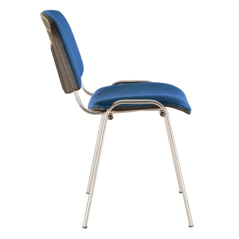 Офисный стул Brabix Iso CF-001 (хромированный каркас, кожзам синий) 531428 в Петропавловске-Камчатском - изображение 1