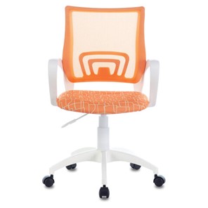 Офисное кресло Brabix Fly MG-396W (с подлокотниками, пластик белый, сетка, оранжевое с рисунком "Giraffe") 532402 в Петропавловске-Камчатском - предосмотр 2