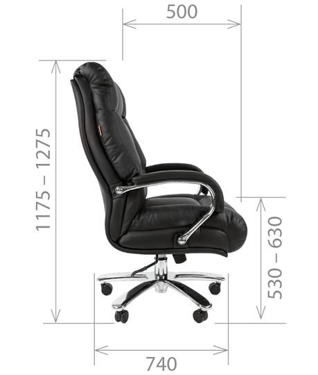 Офисное кресло CHAIRMAN 405 черное нат.кожа/экокожа в Петропавловске-Камчатском - изображение 4
