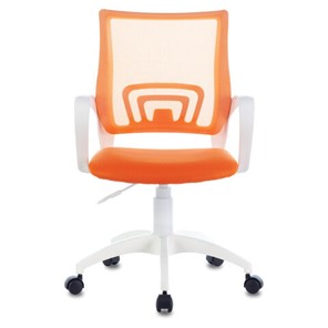 Офисное кресло Brabix Fly MG-396W (с подлокотниками, пластик белый, сетка, оранжевое) 532401 в Петропавловске-Камчатском - предосмотр 1