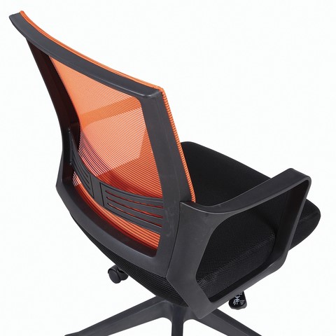 Компьютерное кресло Brabix Balance MG-320 (с подлокотниками, комбинированное черное/оранжевое) 531832 в Петропавловске-Камчатском - изображение 6