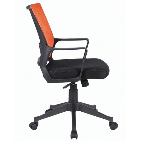 Компьютерное кресло Brabix Balance MG-320 (с подлокотниками, комбинированное черное/оранжевое) 531832 в Петропавловске-Камчатском - изображение 1