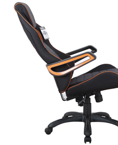 Кресло Brabix Techno Pro GM-003 (ткань, черное/серое, вставки оранжевые) в Петропавловске-Камчатском - предосмотр 1