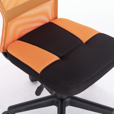Кресло офисное Brabix Smart MG-313 (без подлокотников, комбинированное, черное/оранжевое) 531844 в Петропавловске-Камчатском - изображение 6