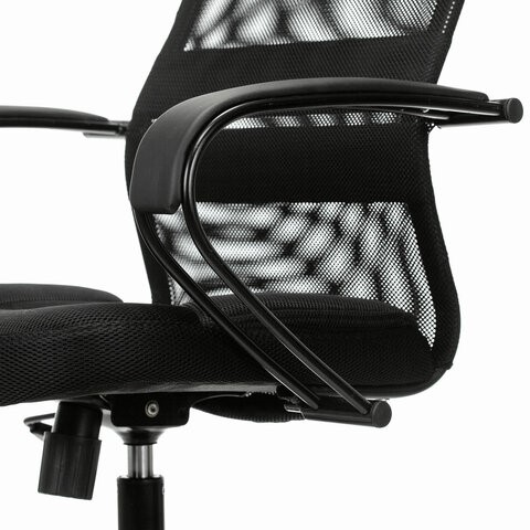Офисное кресло Brabix Premium Stalker EX-608 PL (ткань-сетка/кожзам, черное) 532090 в Петропавловске-Камчатском - изображение 8