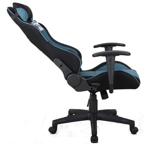 Офисное кресло Brabix GT Racer GM-100 (две подушки, ткань, черное/голубое) 531818 в Петропавловске-Камчатском - изображение 3