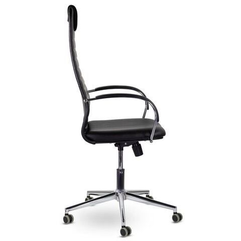 Офисное кресло Brabix Premium Pilot EX-610 CH (хром, кожзам, черное) 532418 в Петропавловске-Камчатском - изображение 1