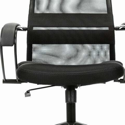 Офисное кресло Brabix Premium Stalker EX-608 PL (ткань-сетка/кожзам, черное) 532090 в Петропавловске-Камчатском - изображение 10