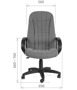 Кресло компьютерное CHAIRMAN 685, ткань TW 12, цвет серый в Петропавловске-Камчатском - предосмотр 1