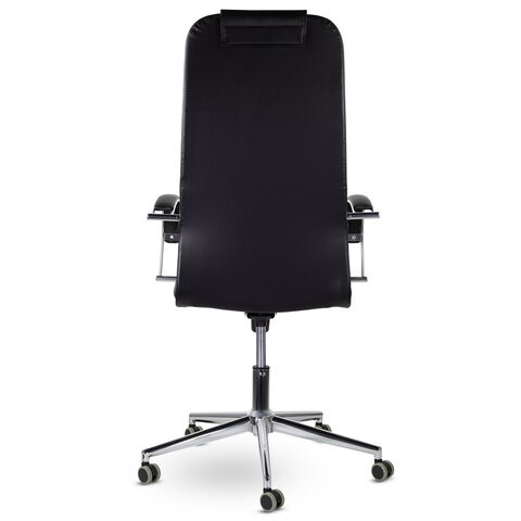 Офисное кресло Brabix Premium Pilot EX-610 CH (хром, кожзам, черное) 532418 в Петропавловске-Камчатском - изображение 4