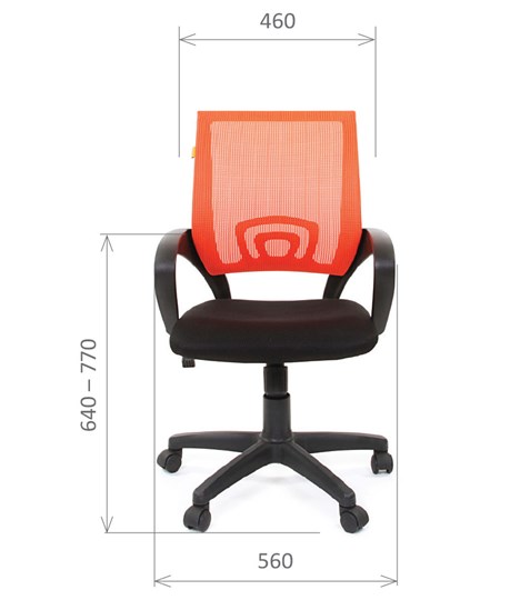 Компьютерное кресло CHAIRMAN 696 black Сетчатый акрил DW66 оранжевый в Петропавловске-Камчатском - изображение 1