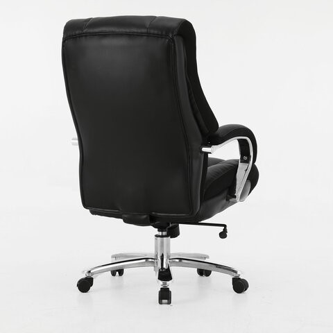 Офисное кресло Brabix Premium Bomer HD-007 (рециклированная кожа, хром, черное) 531939 в Петропавловске-Камчатском - изображение 2