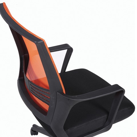 Компьютерное кресло Brabix Balance MG-320 (с подлокотниками, комбинированное черное/оранжевое) 531832 в Петропавловске-Камчатском - изображение 7