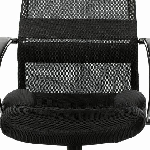 Офисное кресло Brabix Premium Stalker EX-608 PL (ткань-сетка/кожзам, черное) 532090 в Петропавловске-Камчатском - изображение 6