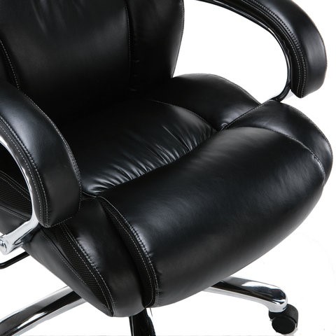 Компьютерное кресло Brabix Premium Status HD-003 (рециклированная кожа, хром, черное) 531821 в Петропавловске-Камчатском - изображение 6