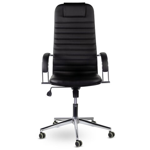 Офисное кресло Brabix Premium Pilot EX-610 CH (хром, кожзам, черное) 532418 в Петропавловске-Камчатском - изображение 2