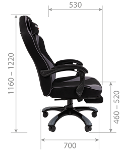 Кресло игровое CHAIRMAN GAME 35 с выдвижной подставкой для ног Ткань черная / Ткань оранжевая в Петропавловске-Камчатском - предосмотр 6