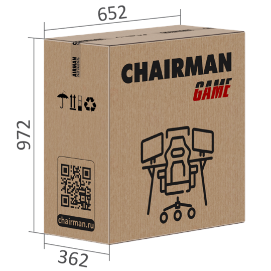 Кресло игровое CHAIRMAN GAME 35 с выдвижной подставкой для ног Ткань черная / Ткань оранжевая в Петропавловске-Камчатском - изображение 7
