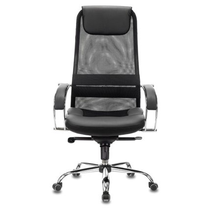 Офисное кресло Brabix Premium Stalker EX-609 PRO (хром, мультиблок, ткань-сетка/экокожа, черное) 532416 в Петропавловске-Камчатском - изображение