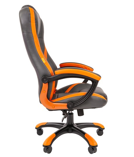Кресло CHAIRMAN GAME 22 эко кожа, серый/оранжевый в Петропавловске-Камчатском - изображение 4