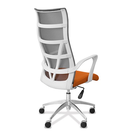 Офисное кресло Топ X белый каркас, сетка/ткань TW / серая/оранжевая в Петропавловске-Камчатском - изображение 6