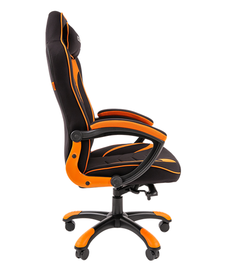 Кресло игровое CHAIRMAN GAME 28 Полиэстер комбинированная ткань оранжевый/черный в Петропавловске-Камчатском - изображение 3