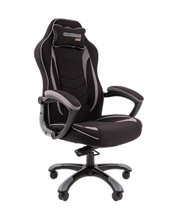 Кресло игровое CHAIRMAN GAME 28 Полиэстер комбинированная ткань серый/черный в Петропавловске-Камчатском