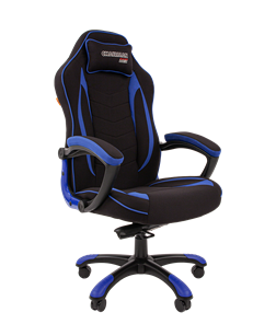 Кресло игровое CHAIRMAN GAME 28 Полиэстер комбинированная ткань синий/черный в Петропавловске-Камчатском