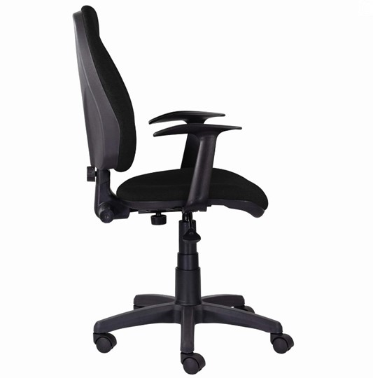Офисное кресло Brabix Comfort MG-321, регулируемая эргономичная спинка, ткань, черное в Петропавловске-Камчатском - изображение 1