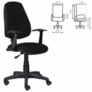 Офисное кресло Brabix Comfort MG-321, регулируемая эргономичная спинка, ткань, черное в Петропавловске-Камчатском - предосмотр 5