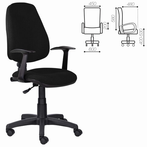 Офисное кресло Brabix Comfort MG-321, регулируемая эргономичная спинка, ткань, черное в Петропавловске-Камчатском - изображение 5