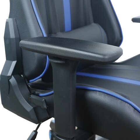 Кресло офисное BRABIX "GT Carbon GM-120", две подушки, экокожа, черное/синее, 531930 в Петропавловске-Камчатском - изображение 12