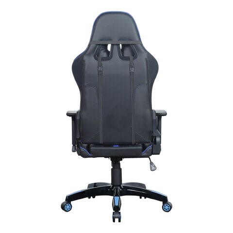 Кресло офисное BRABIX "GT Carbon GM-120", две подушки, экокожа, черное/синее, 531930 в Петропавловске-Камчатском - изображение 6