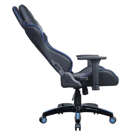 Кресло офисное BRABIX "GT Carbon GM-120", две подушки, экокожа, черное/синее, 531930 в Петропавловске-Камчатском - изображение 7