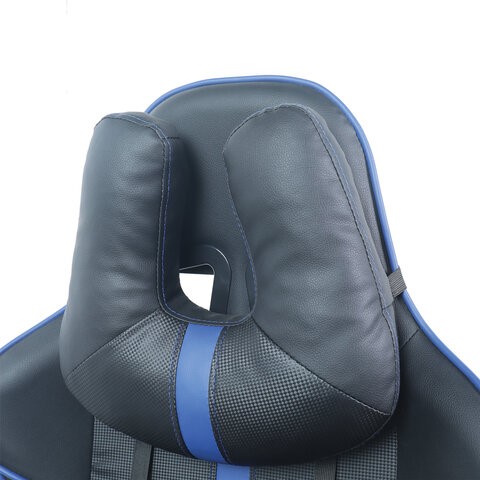 Кресло офисное BRABIX "GT Carbon GM-120", две подушки, экокожа, черное/синее, 531930 в Петропавловске-Камчатском - изображение 8
