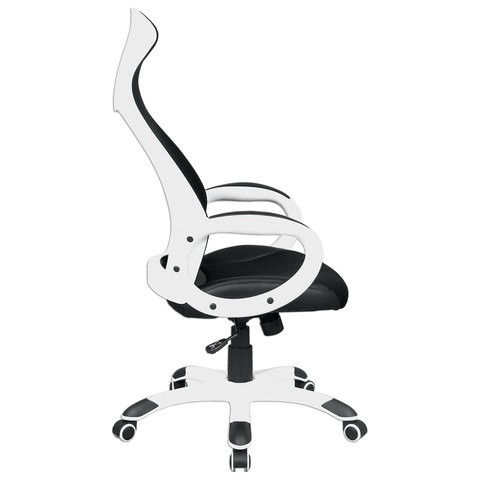 Кресло офисное Brabix Premium Genesis EX-517 (пластик белый, ткань/экокожа/сетка черная) 531573 в Петропавловске-Камчатском - изображение 2