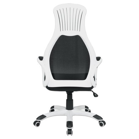 Кресло офисное Brabix Premium Genesis EX-517 (пластик белый, ткань/экокожа/сетка черная) 531573 в Петропавловске-Камчатском - изображение 4