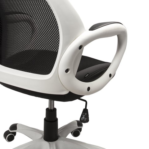 Кресло офисное Brabix Premium Genesis EX-517 (пластик белый, ткань/экокожа/сетка черная) 531573 в Петропавловске-Камчатском - изображение 5