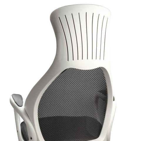 Кресло офисное Brabix Premium Genesis EX-517 (пластик белый, ткань/экокожа/сетка черная) 531573 в Петропавловске-Камчатском - изображение 7