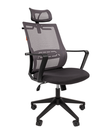 Кресло компьютерное CHAIRMAN 545 сетка/ткань серый в Петропавловске-Камчатском - изображение