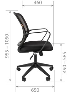 Кресло офисное CHAIRMAN 698 black TW-69, ткань, цвет красный в Петропавловске-Камчатском - предосмотр 2
