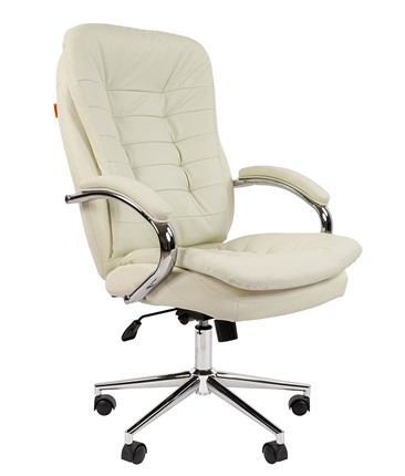 Офисное кресло CHAIRMAN 795 кожа, цвет белый в Петропавловске-Камчатском - изображение
