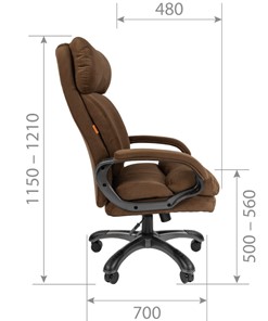 Офисное кресло CHAIRMAN HOME 505, велюр коричневое в Петропавловске-Камчатском - предосмотр 2