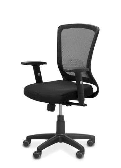 Офисное кресло для сотрудника Фьюжн, сетка/ткань TW / черная/черная в Петропавловске-Камчатском - изображение 3