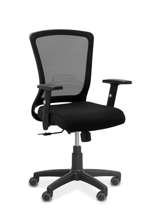Офисное кресло для сотрудника Фьюжн, сетка/ткань TW / черная/черная в Петропавловске-Камчатском - изображение