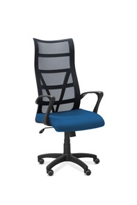 Кресло для персонала  Топ, сетка/ткань TW / черная/синяя в Петропавловске-Камчатском - предосмотр